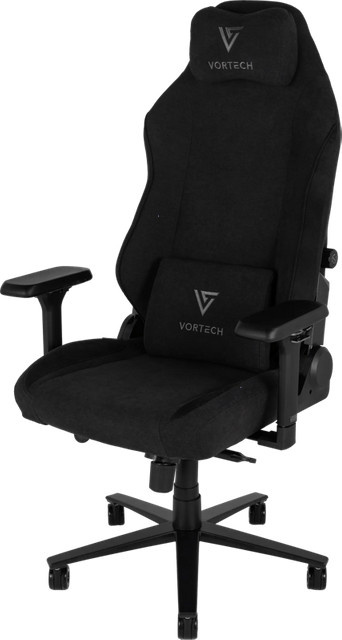 Vortech Prestige Plus Gaming-Stuhl in Schwarz mit Stoffbezug und Kopfstütze - Bild 1