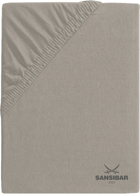 Boxspringbezug SANSIBAR Jersey aus Baumwolle in Beige und Braun, B/T: 180 x 200 cm - Bild 1