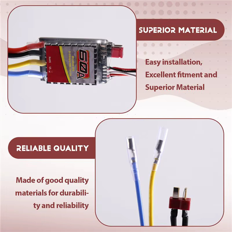 Brush RC ESC Elektronischer Drehzahlregler 60A, für Bürstenmotor-Modellauto - Bild 2