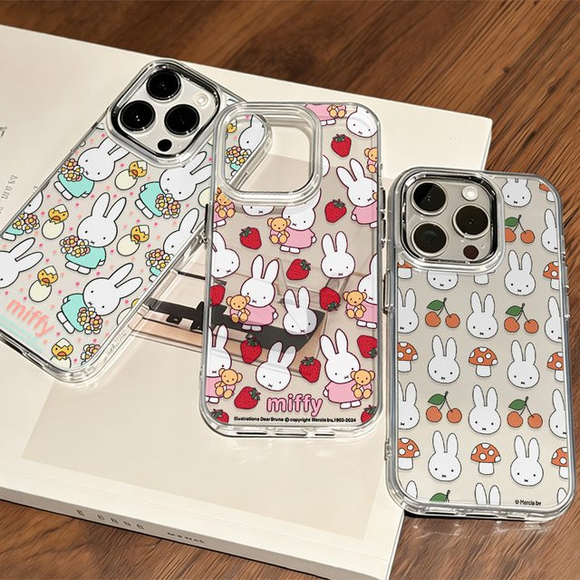 Potdemiel Handyhülle mit Cartoon-Kaninchen Design für iPhone 11 bis iPhone 17 Pro Max, transparent und weich - Bild 1