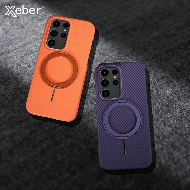 MagSafe Carbon Faser Magnetische Schutzhülle für Samsung Galaxy S26 S25 S24 S23 S22 Ultra Plus in Purple - Bild 1