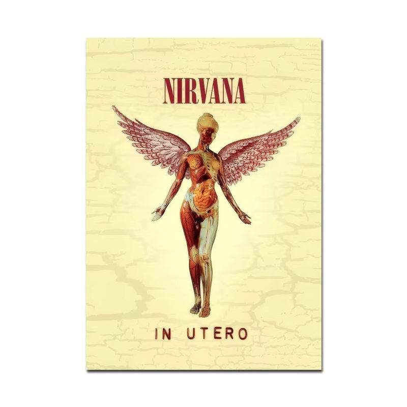 Selbstklebendes Kunstposter Nirvana Album Wandkunst aus weißem Kraftpapier, B/H: 15 x 15 cm - Bild 7