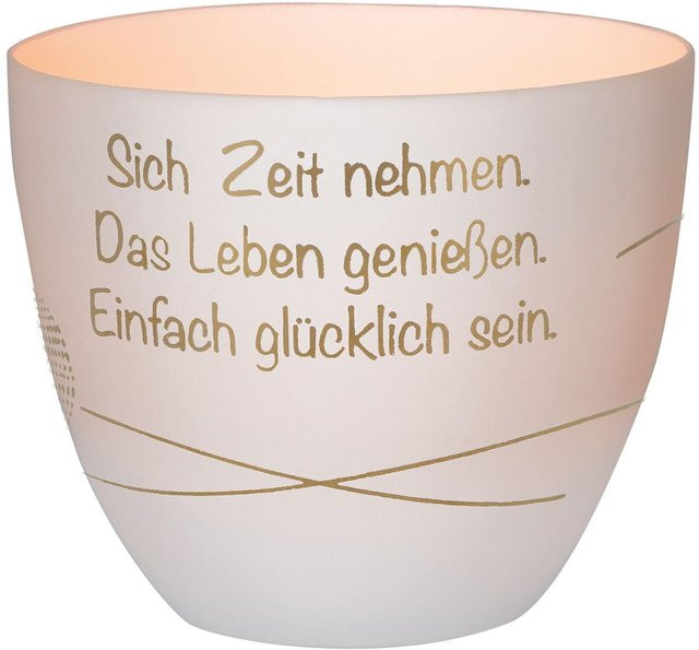 Windlicht aus Porzellan Butzon und Bercker Glücklich sein in Weiß - Bild 1