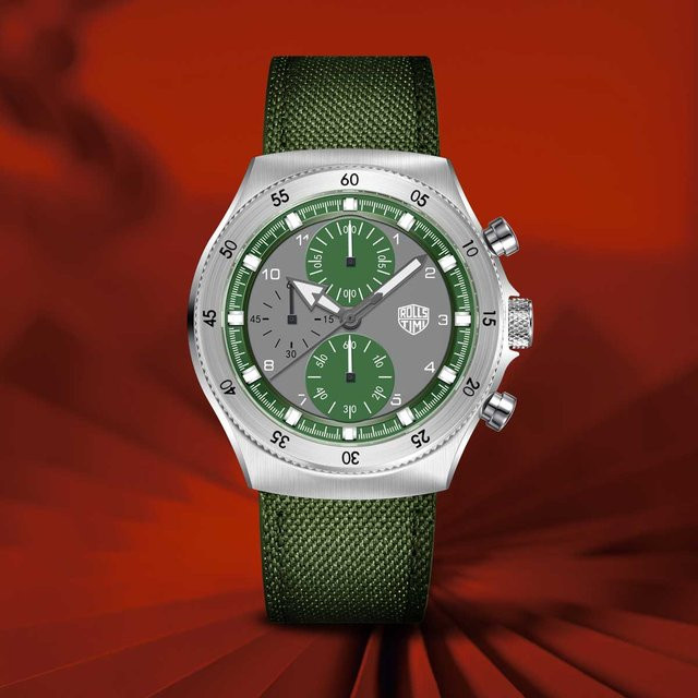 RollsTimi Armbanduhr Chronograph, Quarz, Edelstahl, Saphirglas, Herren - Bild 1