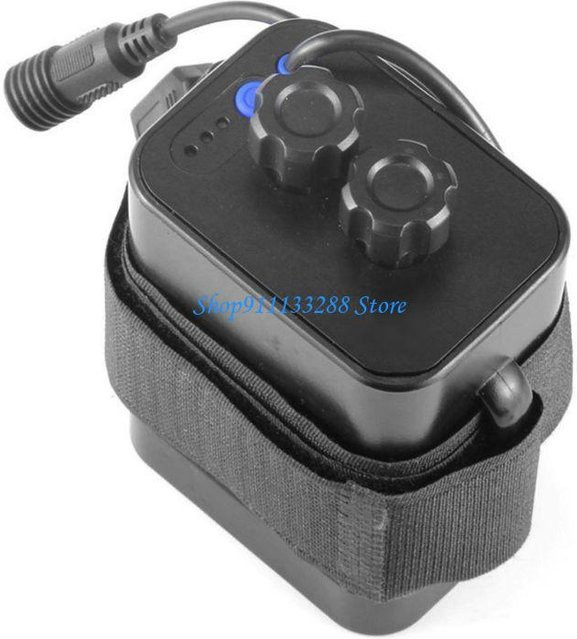 AREOFRGB Wasserdichte Batteriebox für 6x 18650 Lithium-Batterien, Mobile Power Box für DC 12V in Schwarz und Rot - Bild 1