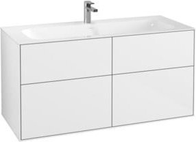 V&B Waschtischunterschrank Finion in Weiß Hochglanzlack, B/T/H: 119,6 x 59,1 x 49,8 cm - Bild 1