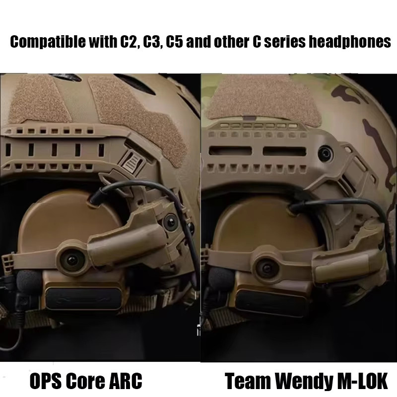 Taktischer Headset-Adapter für OPS CORE ARC und Wendy Helme mit M-LOK Schienen zur Befestigung von COMTAC III Headsets - Bild 4