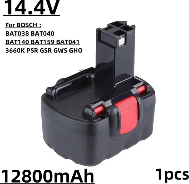 Bosch Hochleistungs-Werkzeugakku Ni-Cd 14,4 V 12800 mAh in Schwarz für BAT038 BAT040 BAT140 BAT159 BAT041 3660 K NI-CD PSR GSR GWS GHO - Bild 1