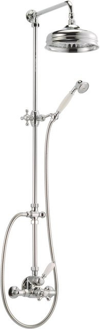 Schulte Dusch Master Rain Retro Duschsystem in Chrom mit Thermostat, Kopfbrause und Handbrause - Bild 1