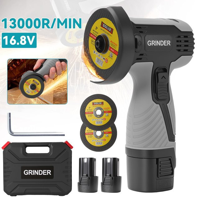 Bromose Mini Handgeführter Lithium-Akku-Winkelschleifer 16,8V Tragbare Multifunktions-Schneid-, Polier- und Schleifmaschine für DIY-Arbeiten - Bild 1