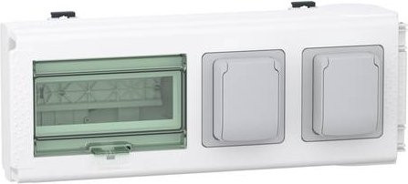 Schneider Electric KNB32CP11F KN Abgangsadapter 32A weiß für 8 Teilungseinheiten und 2 NF Steckdosen im Kleinverteilerzubehör - Bild 1