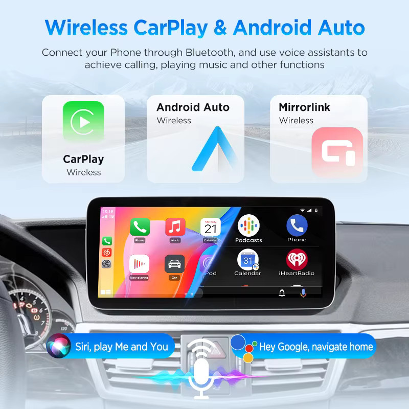 Junsun Multimedia-Player für Mercedes Benz E-Klasse W212 (2009-2016) mit 12,3 Zoll Touchscreen, Linux-System, kabelloses Apple CarPlay, Android Auto, GPS, Bluetooth und Wi-Fi in Schwarz - Bild 6