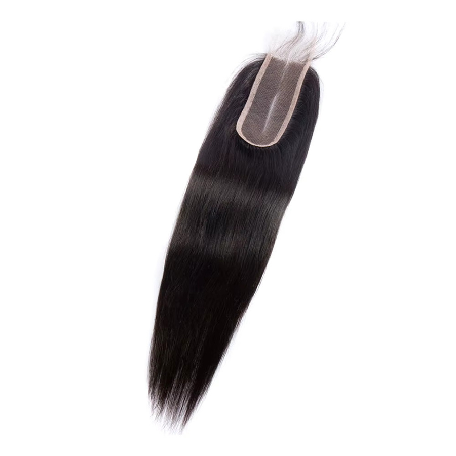 Newmi Echthaar Extensions, 2x6 Spitze Verschluss, Transparent, Glattes Haar - Bild 3