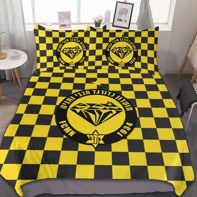 Bettwäscheset Maccabi Netanya von Binchi Outdoor Product mit 3D-Druck, Farbe Gelb, B/H: 200 x 230 cm - Bild 1