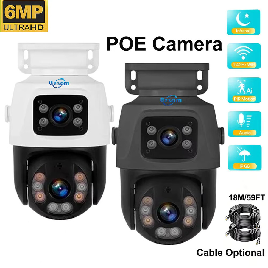 Uzoom POE-System Sicherheitskamera für den Außenbereich, PTZ IP-Kamera mit CCTV-Überwachung, Onvif XMeye, Schwarz - Bild 2