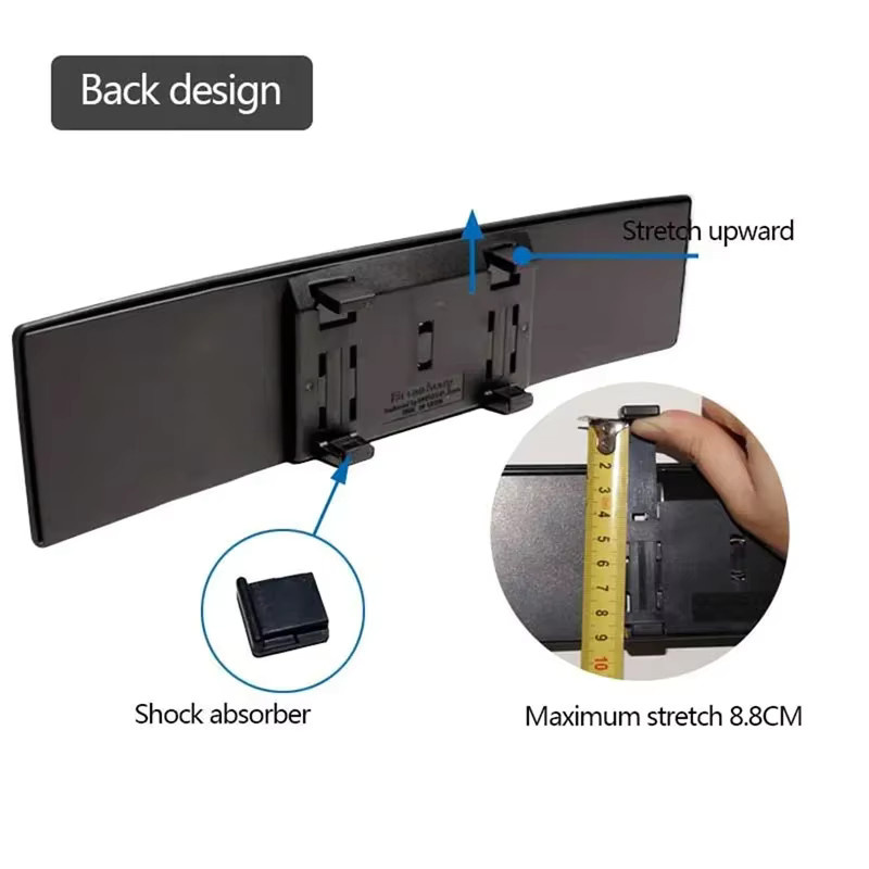 Amagi Universal Panorama Rückspiegel mit konvexer Kurve und Innen-Clip für dein Auto Styling in Schwarz, Breite: 30 cm - Bild 4