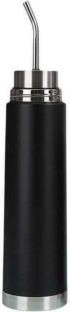 HZtiankong 2-in-1 Thermobecher aus Edelstahl als Vakuumbecher und Yerba Mate Flasche, Schwarz, 500 ml - Bild 1