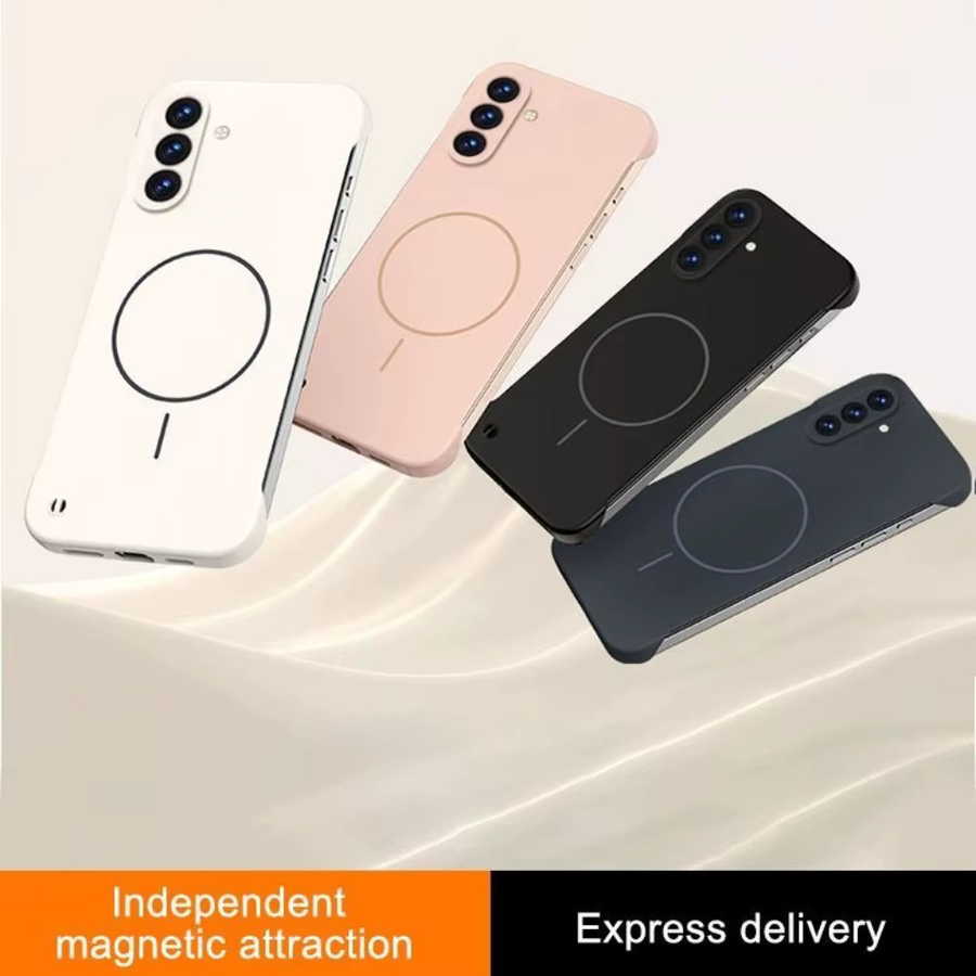 Magnetische und stoßfeste Rahmenlose PC-Handyhülle für Samsung Galaxy A-Serie in Grau - Bild 2