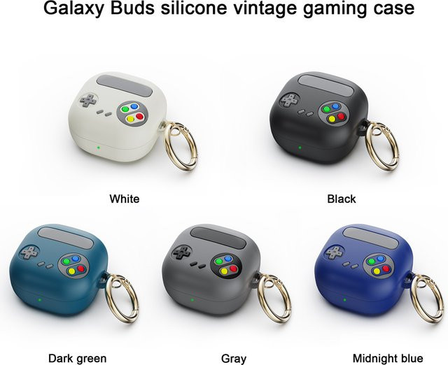 Silikonhülle für Samsung Galaxy Buds FE, Buds2 Pro, Buds Live, Buds Pro und Buds 2 in Schwarz mit Haken - Bild 1