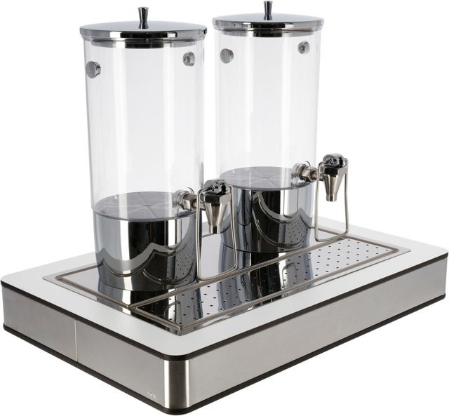 VEGA Saftspender Fundale doppelt in Weiß und Transparent mit Edelstahl, B/T/H: 57 x 36,5 x 50,5 cm - Bild 1