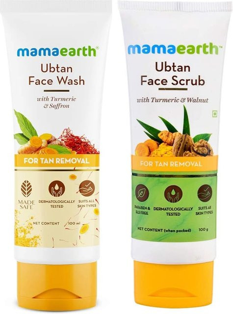 Mamaearth Bräunungsentfernungs-Kombi Gesichtswaschgel und Peeling, 2er-Pack - Bild 1