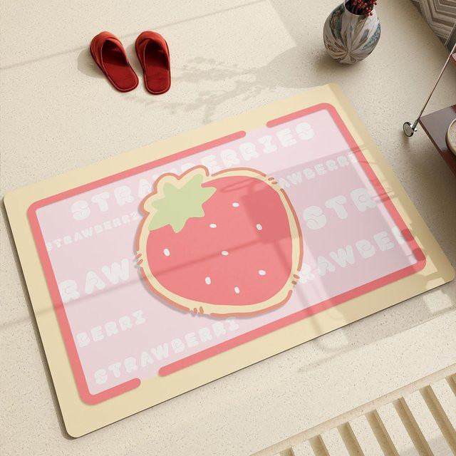Rutschfeste Kieselgur-Absorptionsmatte für Badezimmer und Eingangsbereich, schnelltrocknend und schmutzabweisend, Farbe: Pink, B/T: 60 x 40 cm - Bild 1