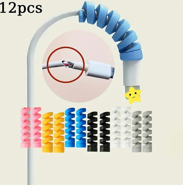 12-teiliges Schutzhüllen-Set für Spiralladegeräte und Datenkabel - Bild 1