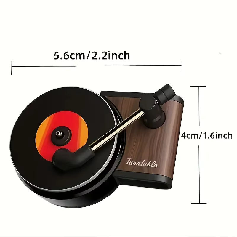 YESPLEASE Auto Duftaufsatz im Vintage-Design als Plattenspieler-Phonograph für die Lüftung, Schwarz - Bild 4