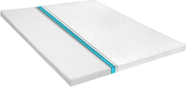 vidaXL Matratzenauflage aus Kaltschaum mit Ei-Profil in Weiß, B/T/H: 140 x 200 x 6 cm