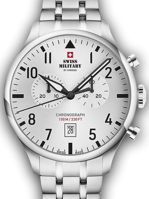 Swiss Military Chronograph, Quarz, Edelstahl, 43 mm, Herren - Bild 1