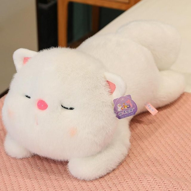 Yiran Health & Beauty Kawaii Katze Plüschtier, weiß, 45cm - Bild 1