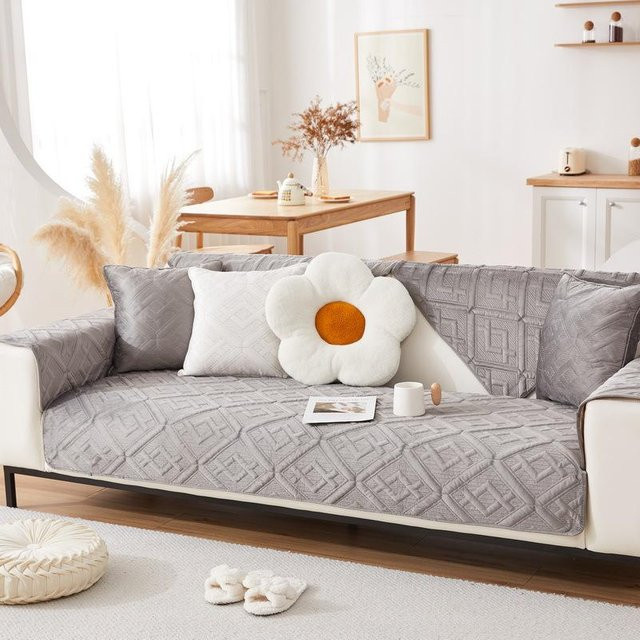 Super Six Rutschfestes Sofa Kissen aus Plüsch für Herbst und Winter, quadratisch, B/T: 70 x 70 cm - Bild 1