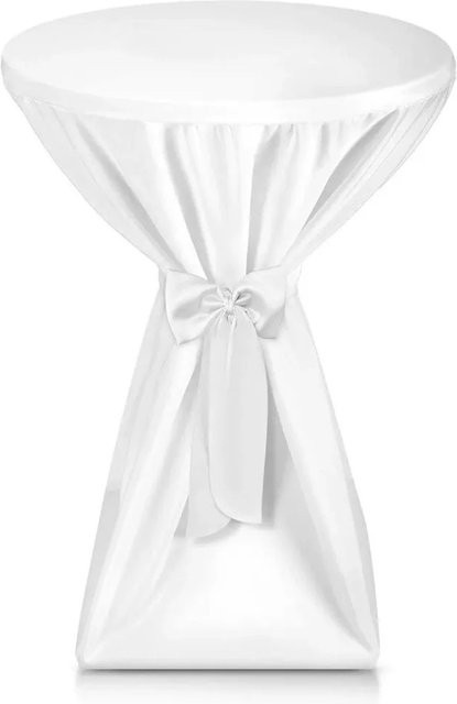 Beautissu Premium Stehtischhusse in Weiß mit Durchmesser 80 cm - Bild 1