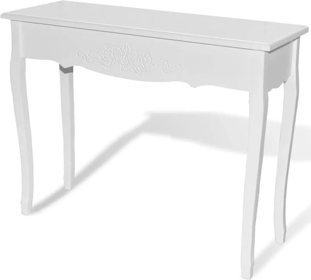 vidaXL Frisiertisch Konsolentisch in Weiß mit klassischem Design - Bild 1