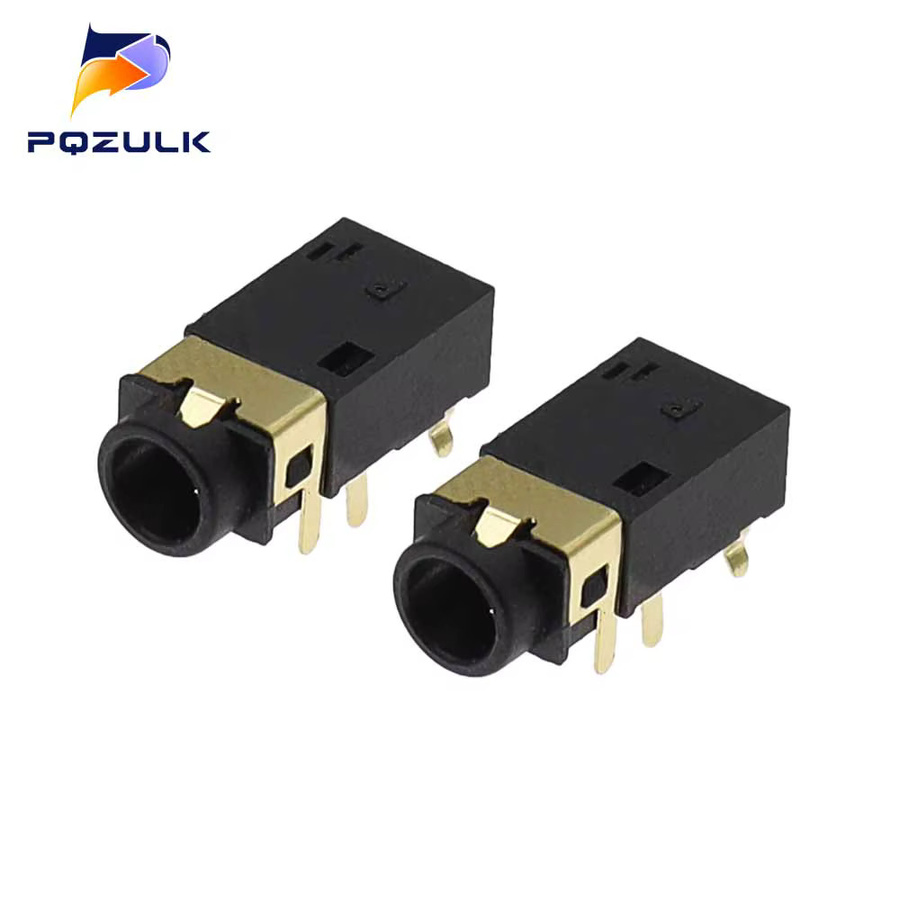 10 Stück PJ-342 Audio-Kopfhörerbuchse 3,5 mm Jack mit 6 Pins, SMD Sinking Plate, vergoldeter Stecker, Schwarz - Bild 2