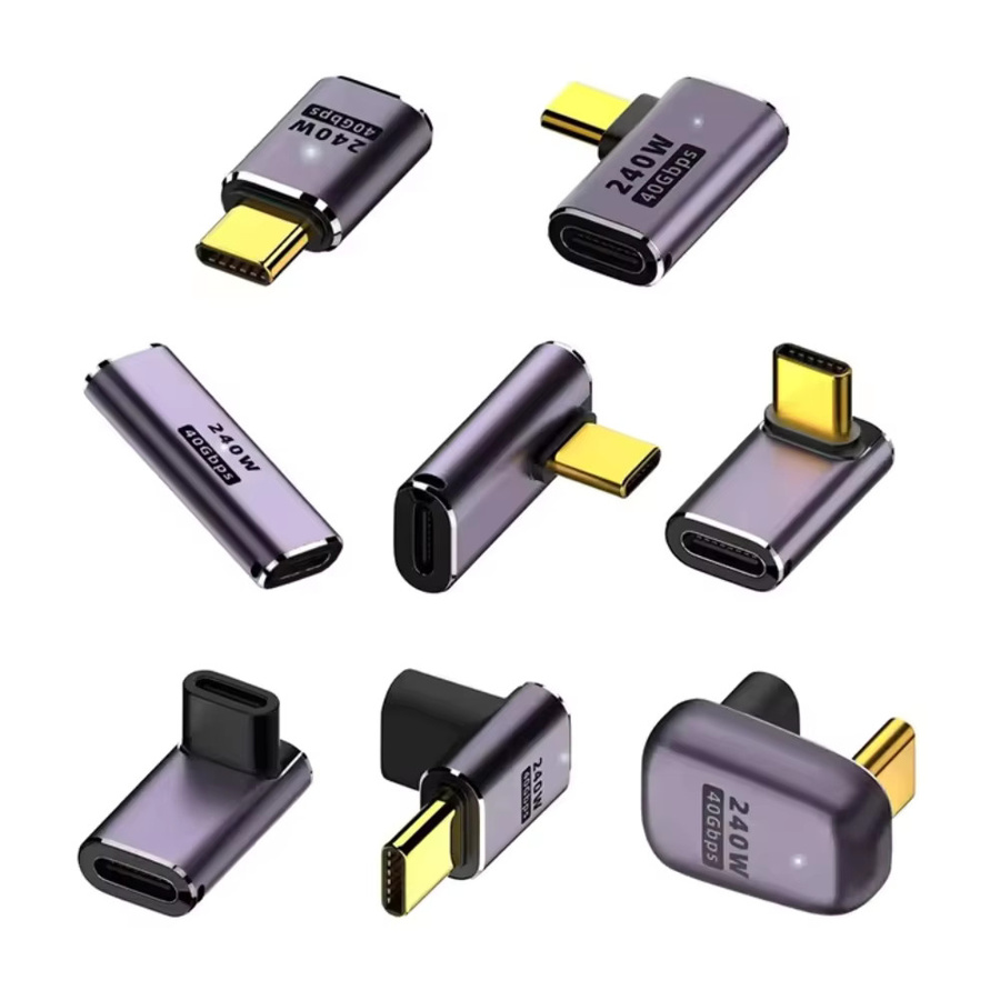 NNBILI USB-C OTG Adapter mit 240W Schnellladefunktion, USB4.0 40Gbps Datenkonverter für 8K 60Hz, 90/180 Grad Winkeladapter - Bild 6