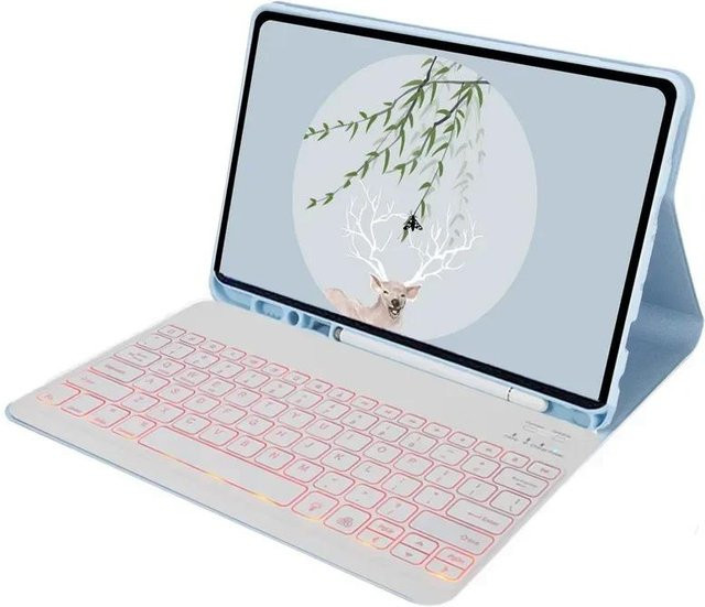 Magnetische Tastatur-Hülle mit Hintergrundbeleuchtung für Samsung Galaxy Tab A7 10,4 Zoll SM-T500/T505/T507 in Blau - Bild 1