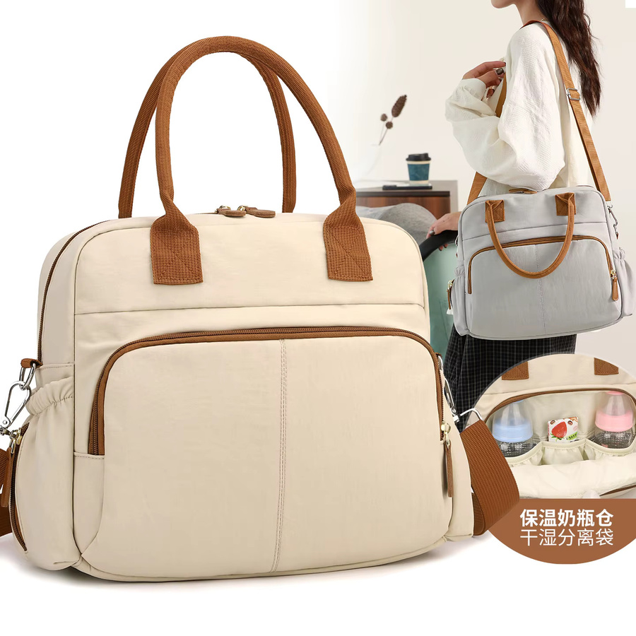 Windeltasche als Organizer für den Kinderwagen in Beige oder Braun - Bild 3