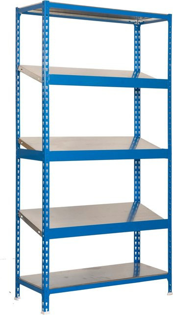 PROREGAL Schrägbodenregal Dowa Stecksystem in Blau, H x B x T: 200 x 100 x 40 cm, Fachlast 200 kg - Bild 1