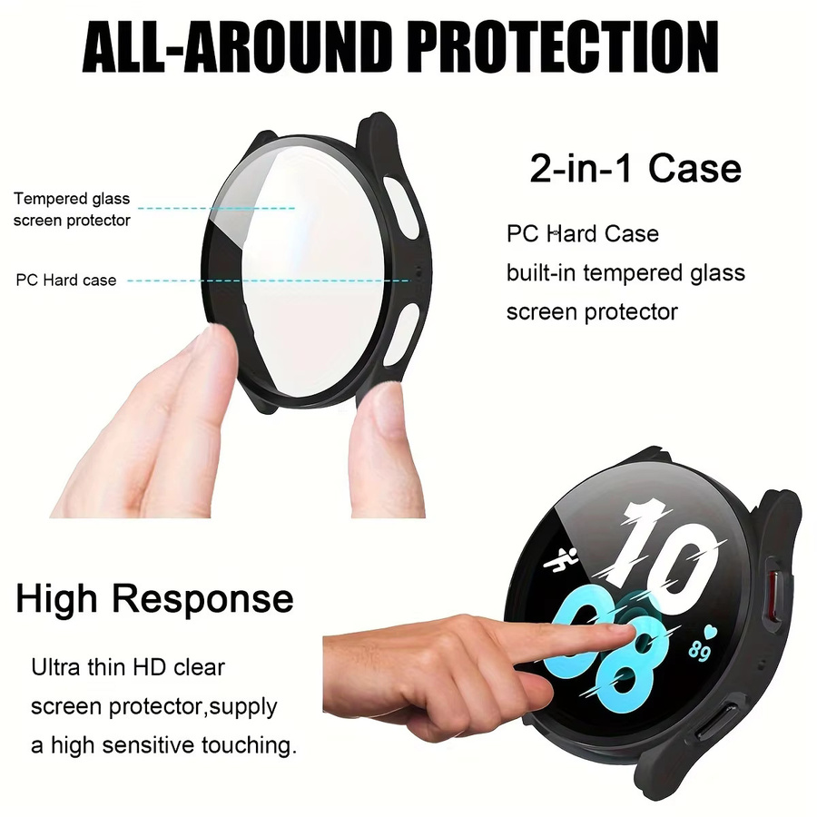 samusak Uhrengehäuse + Glas für Samsung Galaxy Watch Serie 4 5 6 7, 40/44 mm - Bild 4
