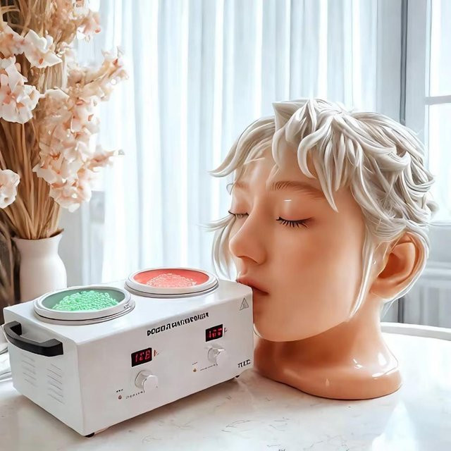 Doppel-Paraffin-Wachsheizgerät mit Display, Weiß, Unisex - Bild 1