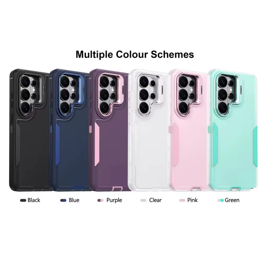 Robuste Schutzhülle mit Legierungs-Linsenständer für Samsung Galaxy A07 A06 A17 A16 A26 A37 A36 A56 A57 4G 5G in Schwarz - Bild 2