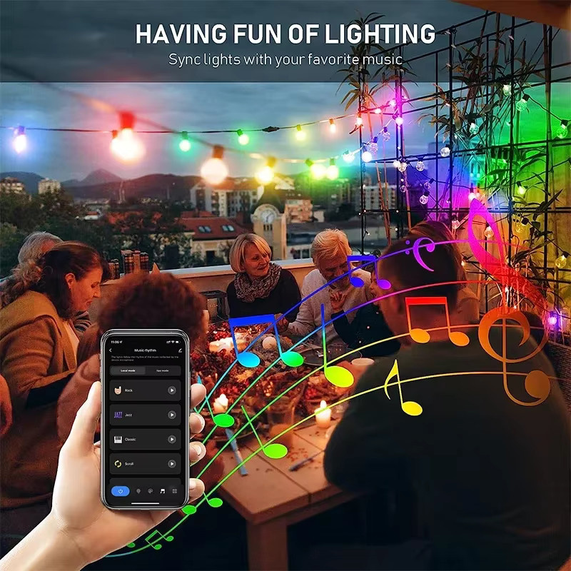 TUYA RGBIC LED Lichterkette mit 200 LEDs und Musik-Synchronisation, 20 Meter Kupferdraht in Multicolour - Bild 5