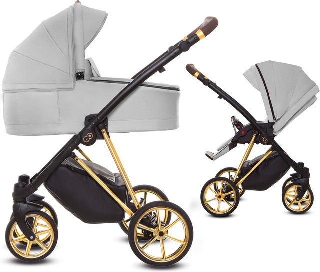 TPFLiving 2in1 Kinderwagen Ultra Stoff in Zen mit Gestell in Gold - Bild 1