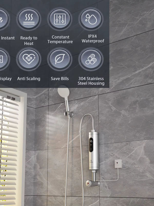 Fudeer Elektrischer Durchlauferhitzer aus Edelstahl in Silber, 5500 W Warmwasserbereiter für das Waschbecken unter der Spüle - Bild 6