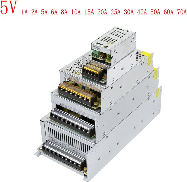 Schaltnetzteil DC 5V SMPS Quellenadapter für LED-Streifen und CCTV in Silber - Bild 1