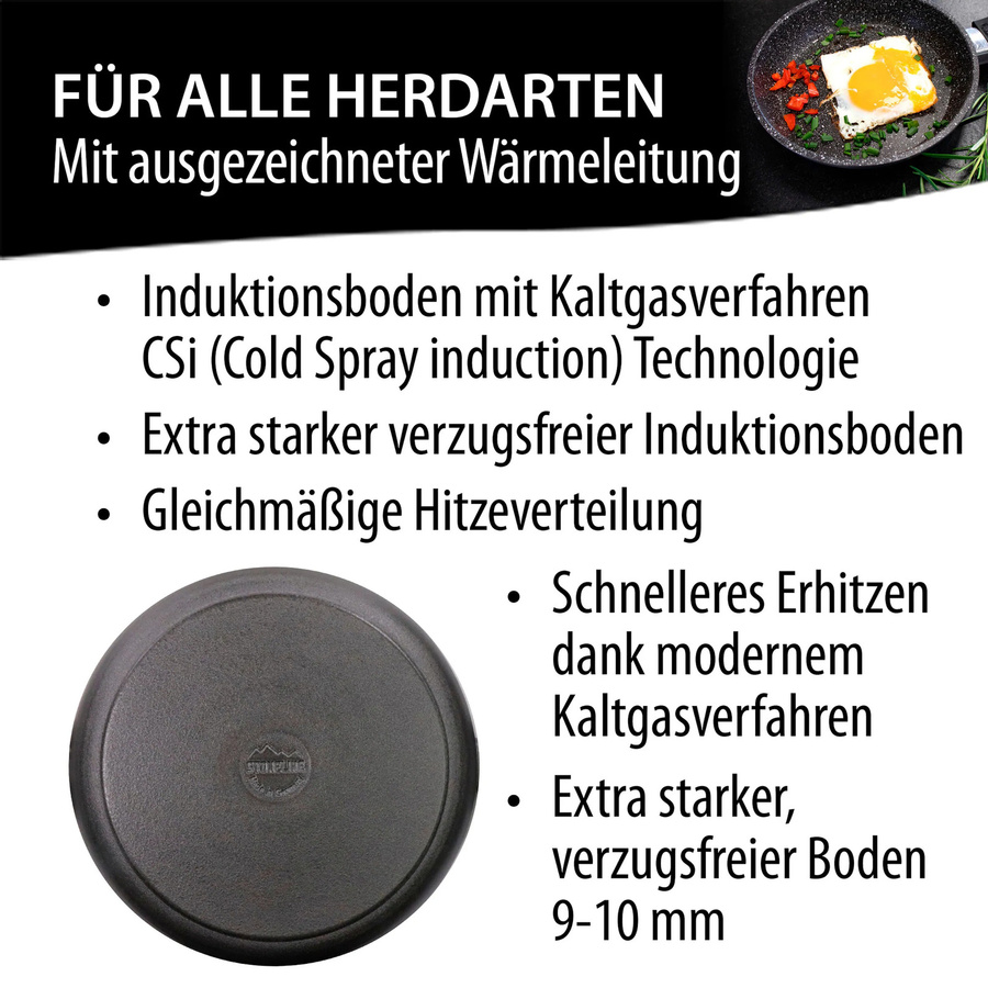 STONELINE Stielkasserolle mit Deckel und abnehmbarem Griff, Schwarz, Durchmesser: 18 cm - Bild 2