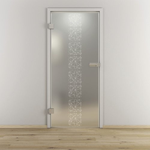 NOVADOORS Glasdrehtür NOVA 504 modern, matt transparent, linksanschlag, B/T/H: 70,9 x 38,05 x 197,2 cm - Bild 1