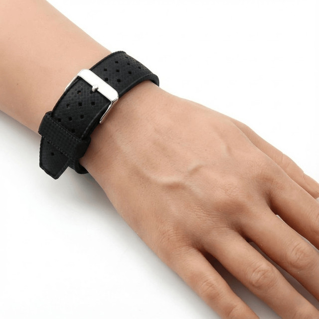 TINUORA Uhrenarmband Silikon, Schwarz, Unisex - Bild 1