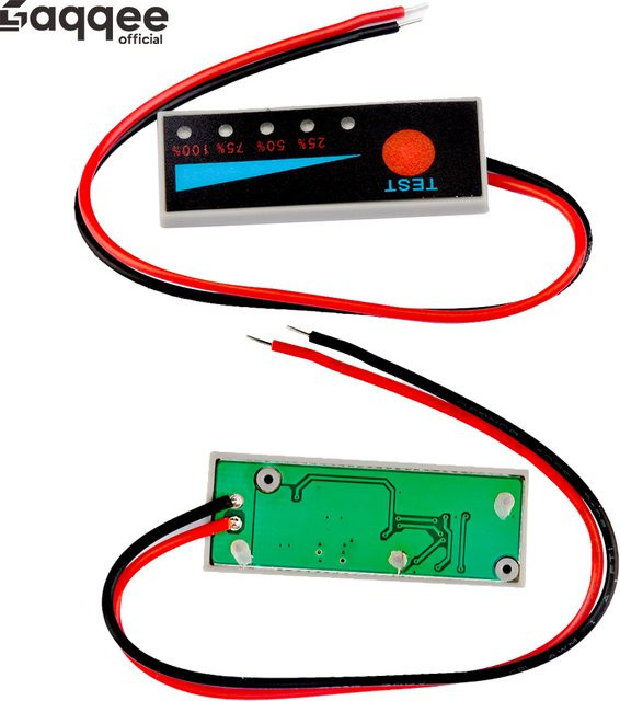 Gaqqee LED Kapazitätsanzeige für 1S 4,2V und 5S 21V Lithium-Batterien Li-Po und Li-Ion mit Power Display, B/H: 40 x 15 mm - Bild 1